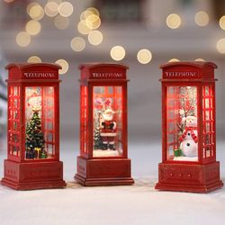 Christmas Telephone Booth Old Man Small Oil Lamp Ornaments