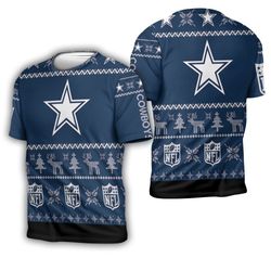 Dallas Cowboys Ugly Sweatshirt Christmas 3D 3D T-Shirt