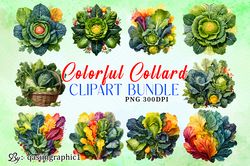 Collard Greens Sublimation Clipart Bundle