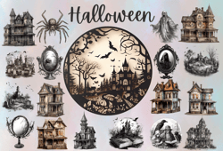 Creepy Halloween Clipart, Creepy PNG images,Halloween Png, dark Halloween clipart Set No 2