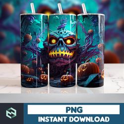 Halloween Tumbler Wrap, 20 oz Skinny Tumbler Sublimation Design, Straight Tumbler Wrap PNG, Spooky Fall PNG (28)