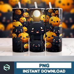 Halloween Tumbler Wrap, 20 oz Skinny Tumbler Sublimation Design, Straight Tumbler Wrap PNG, Spooky Fall PNG (33)