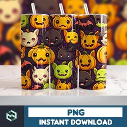 Halloween Tumbler Wrap, 20 oz Skinny Tumbler Sublimation Design, Straight Tumbler Wrap PNG, Spooky Fall PNG (35)