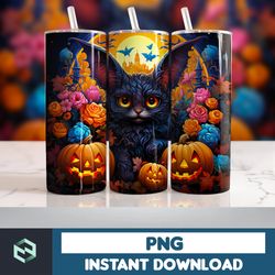 Halloween Tumbler Wrap, 20 oz Skinny Tumbler Sublimation Design, Straight Tumbler Wrap PNG, Spooky Fall PNG (41)