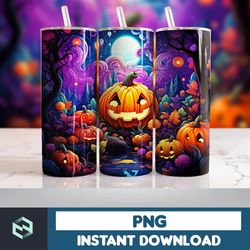 Halloween Tumbler Wrap, 20 oz Skinny Tumbler Sublimation Design, Straight Tumbler Wrap PNG, Spooky Fall PNG (43)