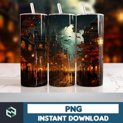 Halloween Tumbler Wrap, 20 oz Skinny Tumbler Sublimation Design, Straight Tumbler Wrap PNG, Spooky Fall PNG (45)
