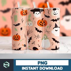 Halloween Tumbler Wrap, 20 oz Skinny Tumbler Sublimation Design, Straight Tumbler Wrap PNG, Spooky Fall PNG (48)