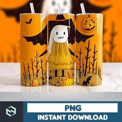 Halloween Tumbler Wrap, 20 oz Skinny Tumbler Sublimation Design, Straight Tumbler Wrap PNG, Spooky Fall PNG (50)