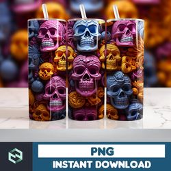Halloween Tumbler Wrap, 20 oz Skinny Tumbler Sublimation Design, Straight Tumbler Wrap PNG, Spooky Fall PNG (53)