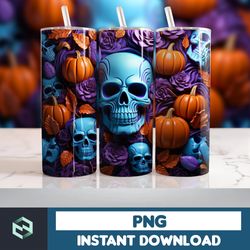 Halloween Tumbler Wrap, 20 oz Skinny Tumbler Sublimation Design, Straight Tumbler Wrap PNG, Spooky Fall PNG (54)