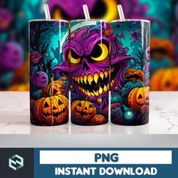 Halloween Tumbler Wrap, 20 oz Skinny Tumbler Sublimation Design, Straight Tumbler Wrap PNG, Spooky Fall PNG (55)