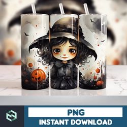 Halloween Tumbler Wrap, 20 oz Skinny Tumbler Sublimation Design, Straight Tumbler Wrap PNG, Spooky Fall PNG (58)