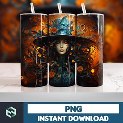 Halloween Tumbler Wrap, 20 oz Skinny Tumbler Sublimation Design, Straight Tumbler Wrap PNG, Spooky Fall PNG (6)
