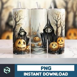 Halloween Tumbler Wrap, 20 oz Skinny Tumbler Sublimation Design, Straight Tumbler Wrap PNG, Spooky Fall PNG (69)