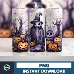 Halloween Tumbler Wrap, 20 oz Skinny Tumbler Sublimation Design, Straight Tumbler Wrap PNG, Spooky Fall PNG (70)