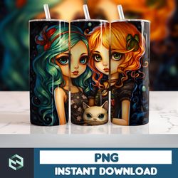 Halloween Tumbler Wrap, 20 oz Skinny Tumbler Sublimation Design, Straight Tumbler Wrap PNG, Spooky Fall PNG (78)