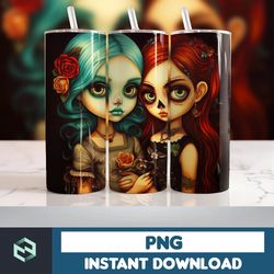 Halloween Tumbler Wrap, 20 oz Skinny Tumbler Sublimation Design, Straight Tumbler Wrap PNG, Spooky Fall PNG (79)