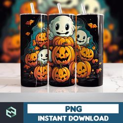 Halloween Tumbler Wrap, 20 oz Skinny Tumbler Sublimation Design, Straight Tumbler Wrap PNG, Spooky Fall PNG (82)