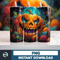 Halloween Tumbler Wrap, 20 oz Skinny Tumbler Sublimation Design, Straight Tumbler Wrap PNG, Spooky Fall PNG (83)
