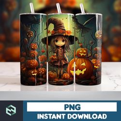 Halloween Tumbler Wrap, 20 oz Skinny Tumbler Sublimation Design, Straight Tumbler Wrap PNG, Spooky Fall PNG (85)
