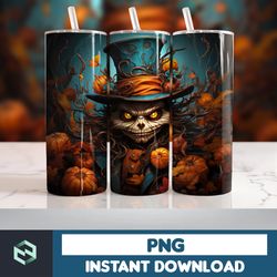 Halloween Tumbler Wrap, 20 oz Skinny Tumbler Sublimation Design, Straight Tumbler Wrap PNG, Spooky Fall PNG (87)