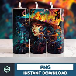 Halloween Tumbler Wrap, 20 oz Skinny Tumbler Sublimation Design, Straight Tumbler Wrap PNG, Spooky Fall PNG (100)