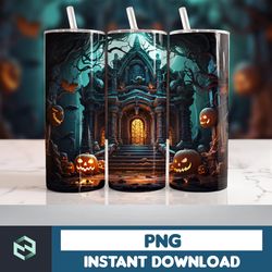 Halloween Tumbler Wrap, 20 oz Skinny Tumbler Sublimation Design, Straight Tumbler Wrap PNG, Spooky Fall PNG (117)