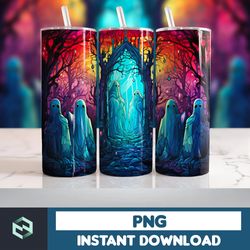 Halloween Tumbler Wrap, 20 oz Skinny Tumbler Sublimation Design, Straight Tumbler Wrap PNG, Spooky Fall PNG (126)