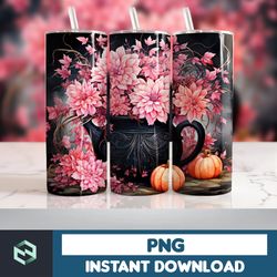 Halloween Tumbler Wrap, 20 oz Skinny Tumbler Sublimation Design, Straight Tumbler Wrap PNG, Spooky Fall PNG (130)