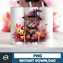 Halloween Tumbler Wrap, 20 oz Skinny Tumbler Sublimation Design, Straight Tumbler Wrap PNG, Spooky Fall PNG (134)