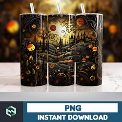 Halloween Tumbler Wrap, 20 oz Skinny Tumbler Sublimation Design, Straight Tumbler Wrap PNG, Spooky Fall PNG (135)