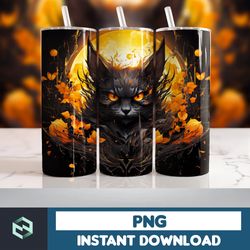 Halloween Tumbler Wrap, 20 oz Skinny Tumbler Sublimation Design, Straight Tumbler Wrap PNG, Spooky Fall PNG (140)