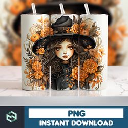 Halloween Tumbler Wrap, 20 oz Skinny Tumbler Sublimation Design, Straight Tumbler Wrap PNG, Spooky Fall PNG (141)