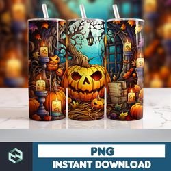Halloween Tumbler Wrap, 20 oz Skinny Tumbler Sublimation Design, Straight Tumbler Wrap PNG, Spooky Fall PNG (145)