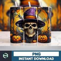 Halloween Tumbler Wrap, 20 oz Skinny Tumbler Sublimation Design, Straight Tumbler Wrap PNG, Spooky Fall PNG (149)