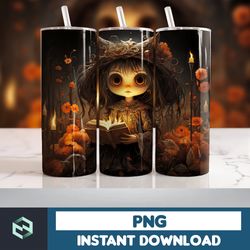 Halloween Tumbler Wrap, 20 oz Skinny Tumbler Sublimation Design, Straight Tumbler Wrap PNG, Spooky Fall PNG (150)