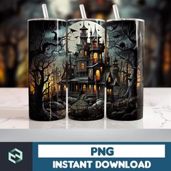 Halloween Tumbler Wrap, 20 oz Skinny Tumbler Sublimation Design, Straight Tumbler Wrap PNG, Spooky Fall PNG (152)