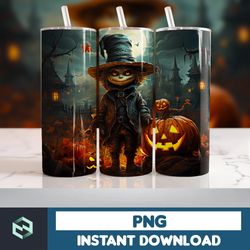 Halloween Tumbler Wrap, 20 oz Skinny Tumbler Sublimation Design, Straight Tumbler Wrap PNG, Spooky Fall PNG (159)