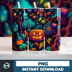 Halloween Tumbler Wrap, 20 oz Skinny Tumbler Sublimation Design, Straight Tumbler Wrap PNG, Spooky Fall PNG (162)