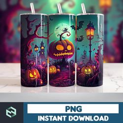 Halloween Tumbler Wrap, 20 oz Skinny Tumbler Sublimation Design, Straight Tumbler Wrap PNG, Spooky Fall PNG (163)