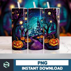Halloween Tumbler Wrap, 20 oz Skinny Tumbler Sublimation Design, Straight Tumbler Wrap PNG, Spooky Fall PNG (91)