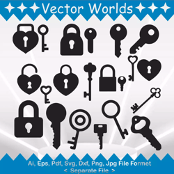 Lock and key svg, Lock and keys svg, Lock, key, SVG, ai, pdf, eps, svg, dxf, png, Vector