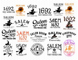 Bundle Salem 1692 They Missed One Png, Salem 1692 Png, Halloween Png, Salem Massachusetts Png, Halloween Witch Png, Subl