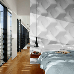 Grey Geometric Wallpaper White 3D Wallpaper Textured 3D Wall