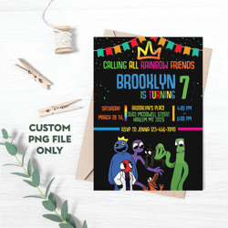 Personalized File Rainbow Friends Birthday Invitation | Rainbow Friends Invitation | Rainbow Friend Invite | PNG File