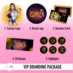 VIP Branding Package Brand Logo Business Card Design Cartoon Logo Design Flyer Design Animation Highlight