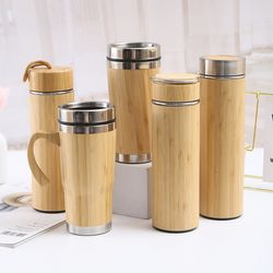 Eco-Friendly Bamboo Insulated Thermal Bottle