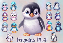 Cute penguin clipart for sublimation, penguin PNG design, Soft pastel penguin graphic, Digital penguin illustration
