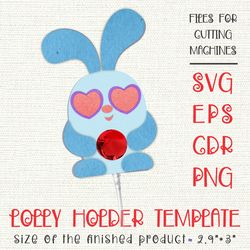 Bunny Lollipop holder | Paper craft template SVG for kids