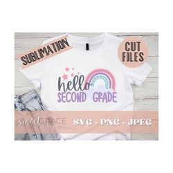 Hello 2nd Grade Svg, Second Grade Sublimation, Png, Jpg, Dxf, Back To School Svg, Hello second Grade Svg First Day Of Sc